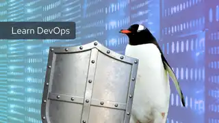 Learn eBPF with a penguin and a shield, symbolising protection. Perfect for content on building a firewall from scratch using eBPF and enhancing Linux network security.