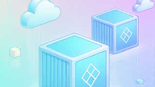 Abstract cubes scaling in a cloud environment, representing efficient Kubernetes autoscaling. Perfect for illustrating container orchestration, scalability, and cloud-native workflows.